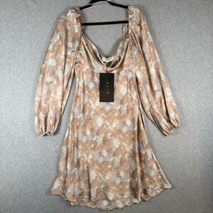 ASTR The Label Womens Size XL Twist Front Floral Mini Dress Mauve Lined NWT